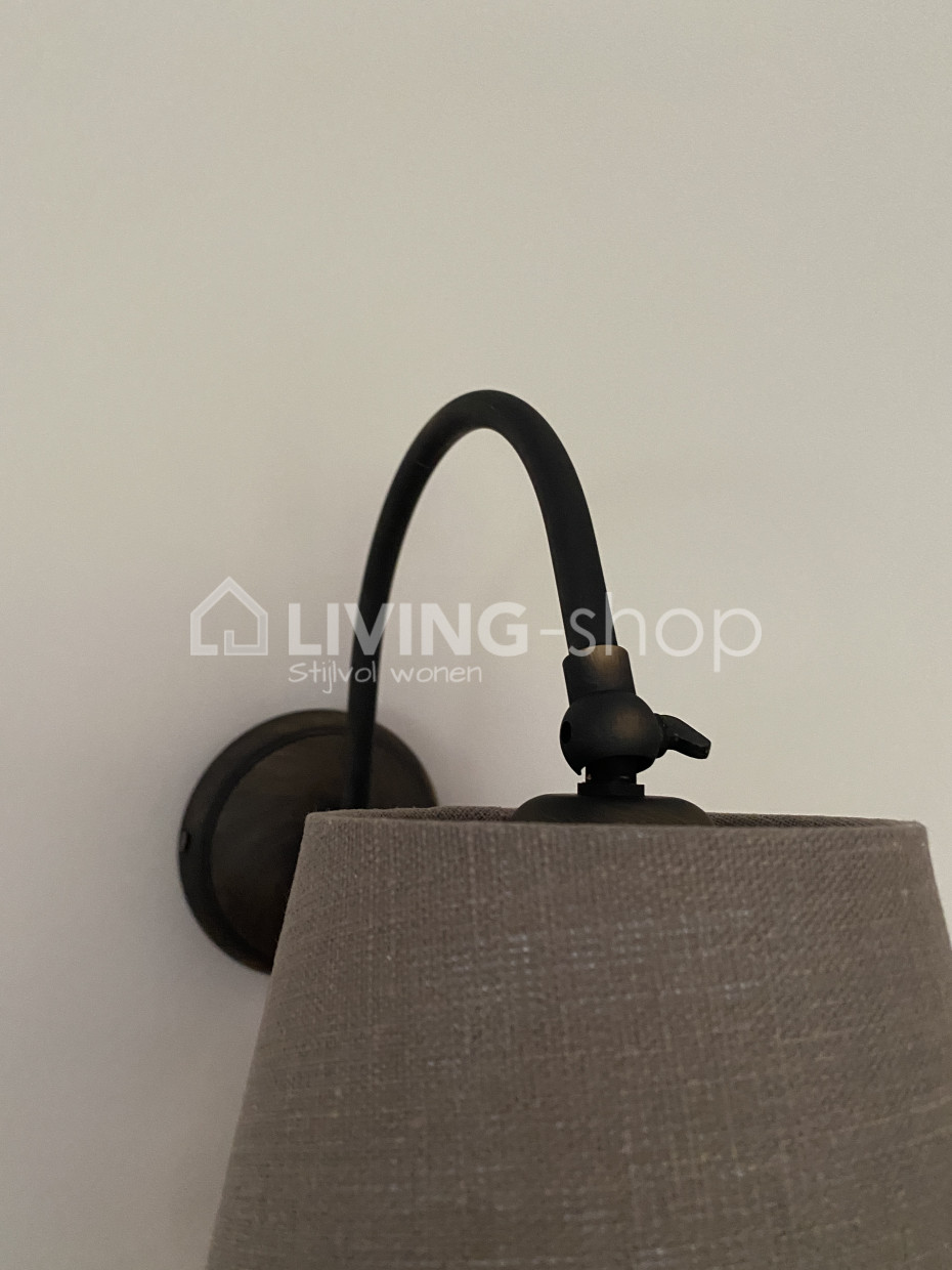 Wandlamp Skansen, houten arm verstelbaar, wit